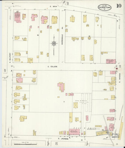 Sanborn Fire Insurance Map from Georgetown, Scott County, Kentucky (1912), Sheet #0010 - Complete Map Set gallery image, historic Sanborn map, vintage wall art, Kentucky Kentucky