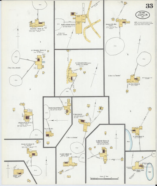Sanborn Fire Insurance Map from Joplin, Jasper County, Missouri (1900), Sheet #0033 - Historic Sanborn Fire Insurance Map Print, vintage old map wall art, antique decor, genealogy gift, Missouri Missouri map