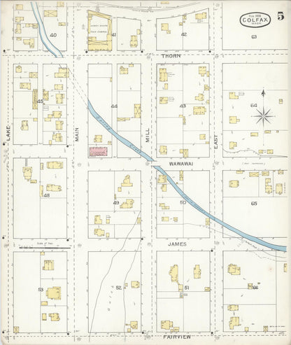Sanborn Fire Insurance Map from Colfax, Whitman County, Washington (1893), Sheet #0005 - Complete Map Set gallery image, historic Sanborn map, vintage wall art, Washington Washington