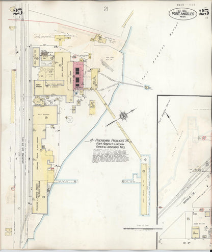 Sanborn Fire Insurance Map from Port Angeles, Clallam County, Washington (1949), Sheet #0025 - Complete Map Set gallery image, historic Sanborn map, vintage wall art, Washington Washington