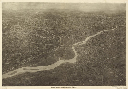 Hammond's bird's-eye view map of Philadelphia and vicinity (1926) – Historic Bird’s-Eye View Panorama Print