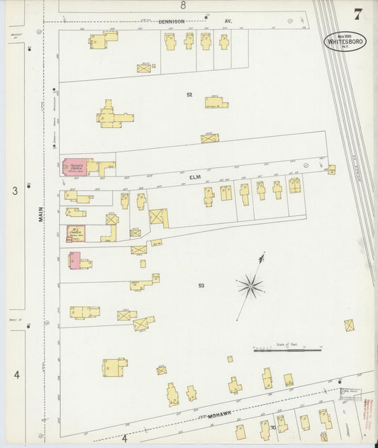 Sanborn Fire Insurance Map from Whitesboro, Oneida County, New York (1899), Sheet #0007 - Historic Sanborn Fire Insurance Map Print, vintage old map wall art, antique decor, genealogy gift, New York New York map