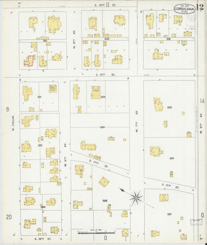 Sanborn Fire Insurance Map from Corsicana, Navarro County, Texas (1900), Sheet #0012 - Complete Map Set gallery image, historic Sanborn map, vintage wall art, Texas Texas