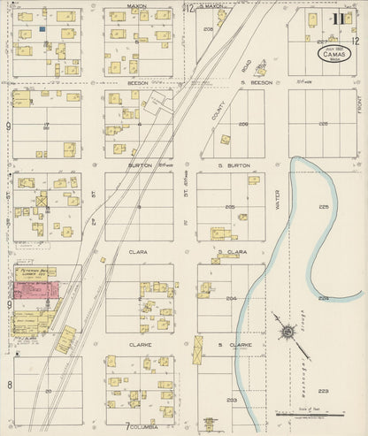 Sanborn Fire Insurance Map from Camas, Clark County, Washington (1922), Sheet #0011 - Complete Map Set gallery image, historic Sanborn map, vintage wall art, Washington Washington