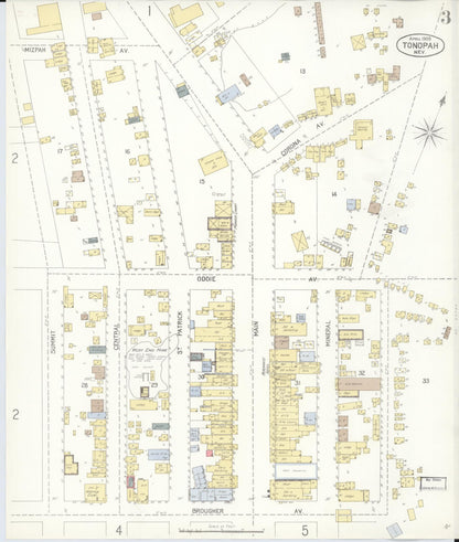 Sanborn Fire Insurance Map from Tonopah, Nye County, Nevada (1905), Sheet #0003 - Complete Map Set gallery image, historic Sanborn map, vintage wall art, Nevada Nevada