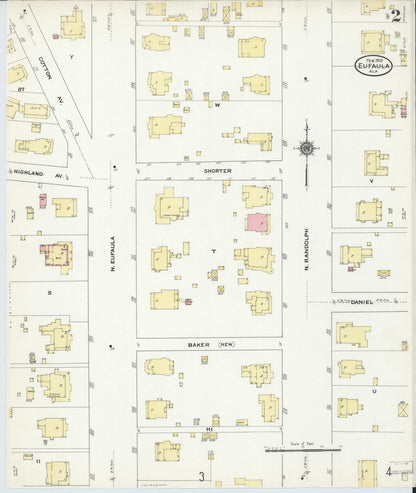 Sanborn Fire Insurance Map from Eufaula, Barbour County, Alabama (1910), Sheet #0002 - Complete Map Set gallery image, historic Sanborn map, vintage wall art, Alabama Alabama