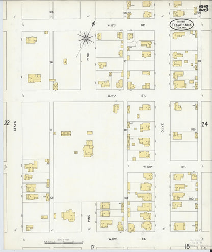 Sanborn Fire Insurance Map from Texarkana, Bowie County, Texas (1905), Sheet #0023 - Complete Map Set gallery image, historic Sanborn map, vintage wall art, Texas Texas