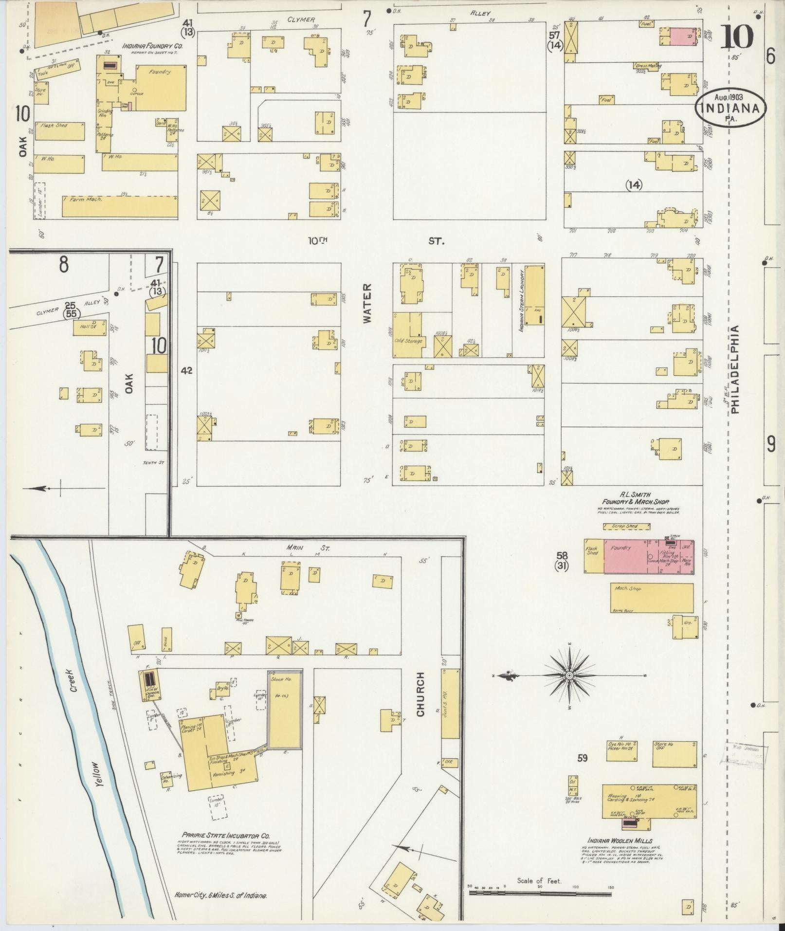 Sanborn Fire Insurance Map from Indiana, Indiana County, Pennsylvania (1903), Sheet #0010 - Complete Map Set gallery image, historic Sanborn map, vintage wall art, Pennsylvania Pennsylvania