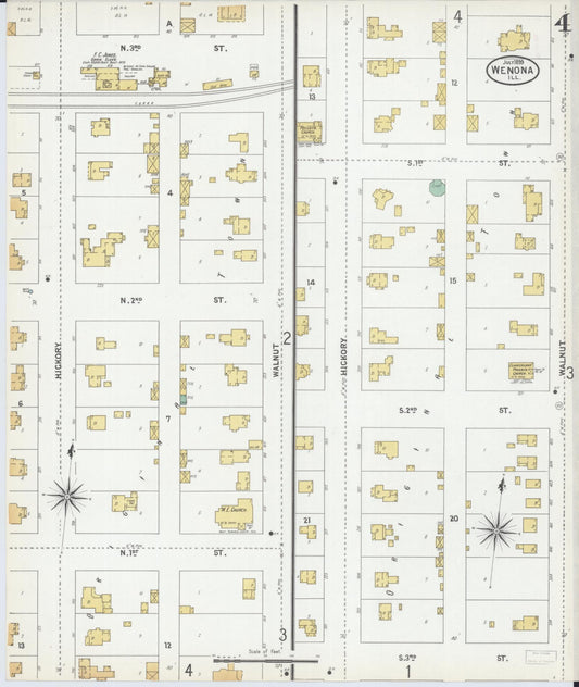 Sanborn Fire Insurance Map from Wenona, Marshall County, Illinois (1899), Sheet #0004 - Historic Sanborn Fire Insurance Map Print, vintage old map wall art, antique decor, genealogy gift, Illinois Illinois map