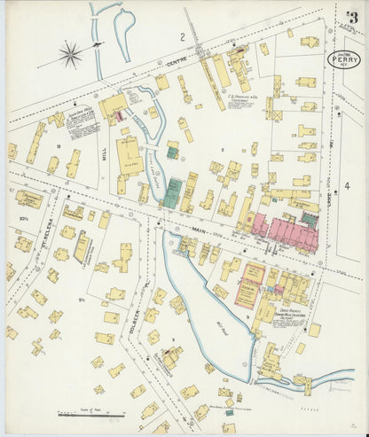 Sanborn Fire Insurance Map from Perry, Wyoming County, New York (1906), Sheet #0003 - Complete Map Set gallery image, historic Sanborn map, vintage wall art, Perry Wyoming