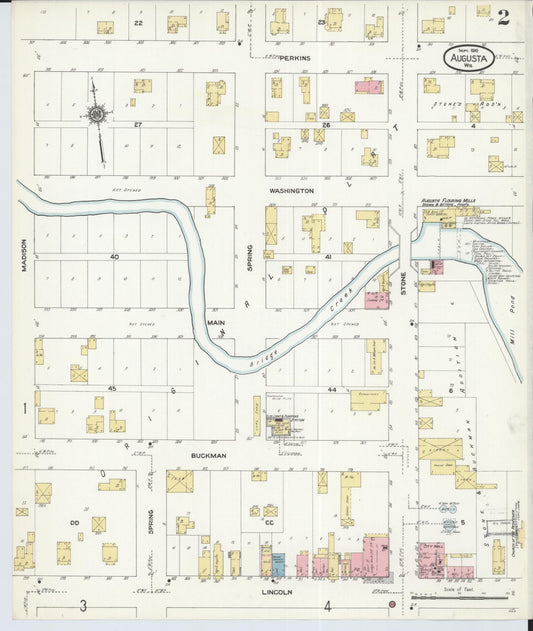 Sanborn Fire Insurance Map from Augusta, Eau Claire County, Wisconsin (1910), Sheet #0002 - Historic Sanborn Fire Insurance Map Print, vintage old map wall art, antique decor, genealogy gift, Wisconsin Wisconsin map