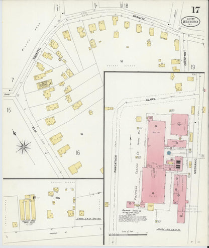 Sanborn Fire Insurance Map from Westerly, Washington County, Rhode Island (1907), Sheet #0017 - Complete Map Set gallery image, historic Sanborn map, vintage wall art, Rhode Island Rhode Island