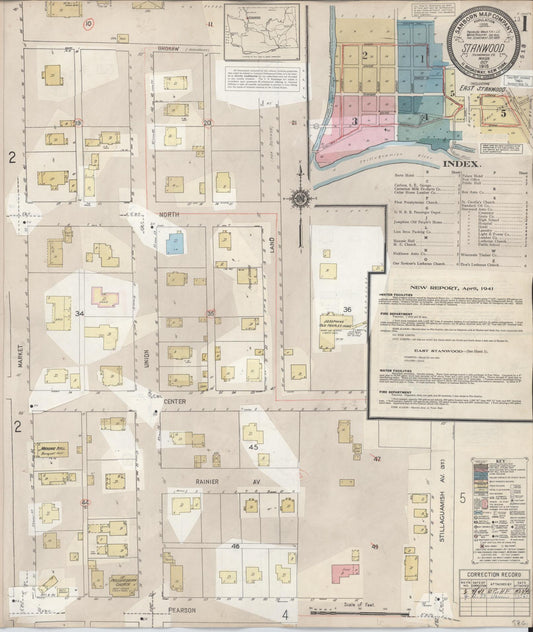 Sanborn Fire Insurance Map from Stanwood, Snohomish County, Washington (1953), Sheet #0001 - Complete Map Set gallery image, historic Sanborn map, vintage wall art, Washington Washington