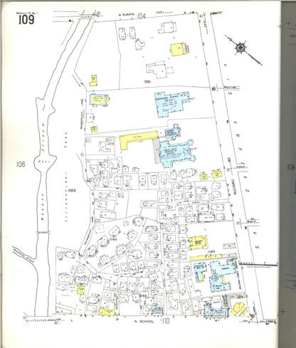 Sanborn Fire Insurance Map from Honolulu, Oahu County, Hawaii (1955), Sheet #0109 - Historic Sanborn Fire Insurance Map Print, vintage old map wall art