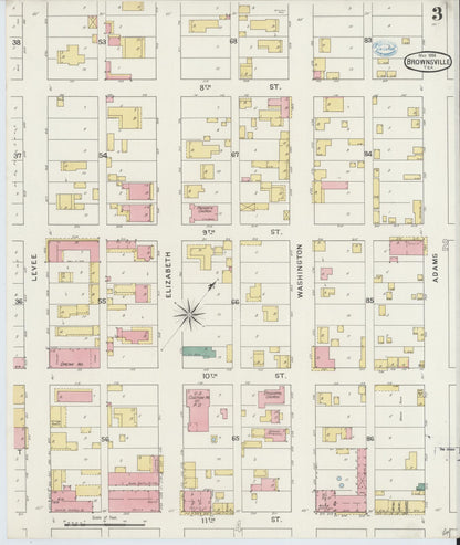 Sanborn Fire Insurance Map from Brownsville, Cameron County, Texas (1894), Sheet #0003 - Complete Map Set gallery image, historic Sanborn map, vintage wall art, Texas Texas
