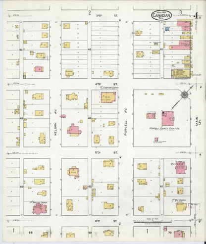 Sanborn Fire Insurance Map from Canadian, Hemphill County, Texas (1920), Sheet #0004 - Historic Sanborn Fire Insurance Map Print, vintage old map wall art, antique decor, genealogy gift, Texas Texas map