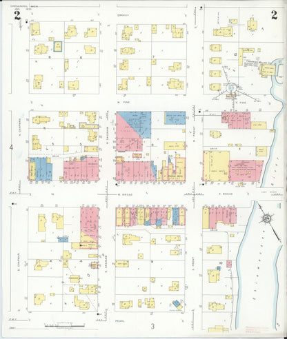 Sanborn Fire Insurance Map from Chesaning, Saginaw County, Michigan (1935), Sheet #0002 - Historic Sanborn Fire Insurance Map Print, vintage old map wall art, antique decor, genealogy gift, Michigan Michigan map