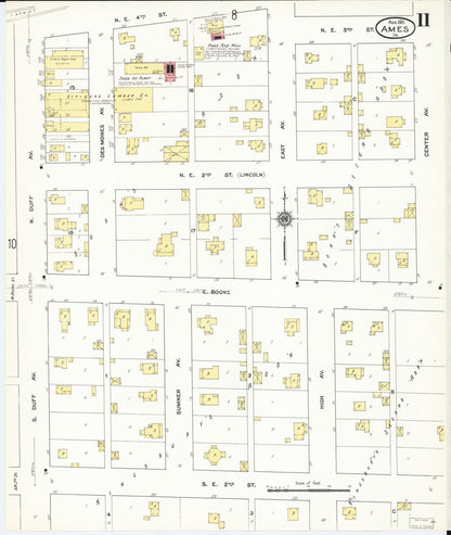 Sanborn Fire Insurance Map from Ames, Story County, Iowa (1911), Sheet #0011 - Historic Sanborn Fire Insurance Map Print