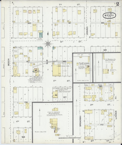 Sanborn Fire Insurance Map from Wahoo, Saunders County, Nebraska (1892), Sheet #0002 - Complete Map Set gallery image, historic Sanborn map, vintage wall art, Nebraska Nebraska
