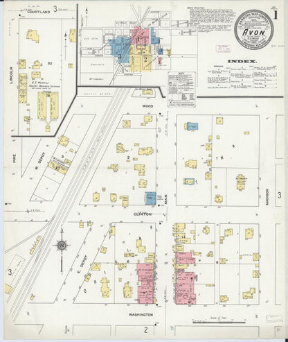 Sanborn Fire Insurance Map from Avon, Fulton County, Illinois (1912), Sheet #0001 - Historic Sanborn Fire Insurance Map Print, vintage old map wall art, antique decor, genealogy gift, Illinois Illinois map