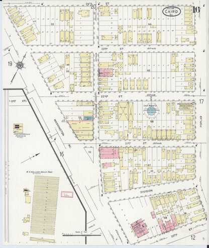 Sanborn Fire Insurance Map from Cairo, Alexander County, Illinois (1914), Sheet #0016 - Complete Map Set gallery image, historic Sanborn map, vintage wall art, Illinois Illinois