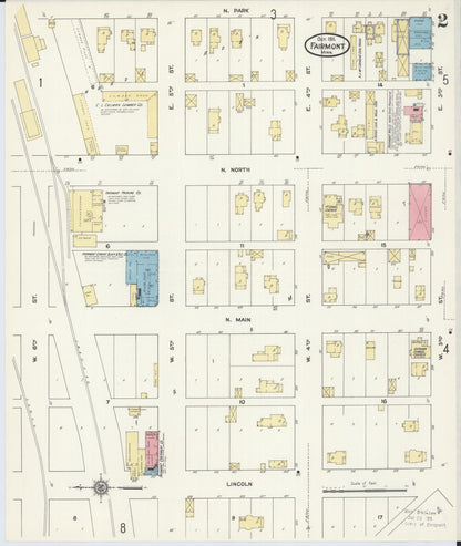 Sanborn Fire Insurance Map from Fairmont, Martin County, Minnesota (1911), Sheet #0002 - Complete Map Set gallery image, historic Sanborn map, vintage wall art, Minnesota Minnesota