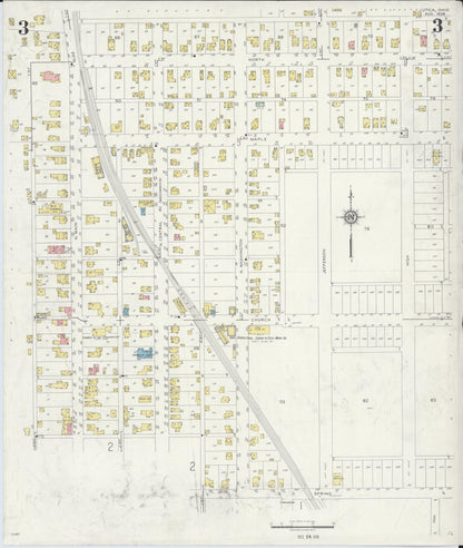 Sanborn Fire Insurance Map from Utica, Licking County, Ohio (1936), Sheet #0003 - Historic Sanborn Fire Insurance Map Print, vintage old map wall art, antique decor, genealogy gift, Ohio Ohio map