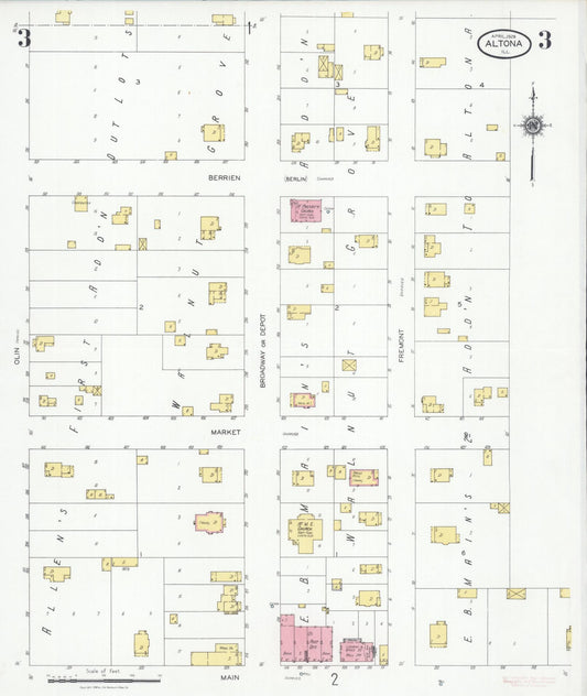 Sanborn Fire Insurance Map from Altona, Knox County, Illinois (1928), Sheet #0003 - Historic Sanborn Fire Insurance Map Print, vintage old map wall art, antique decor, genealogy gift, Illinois Illinois map