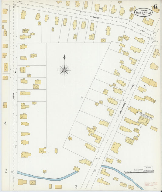 Sanborn Fire Insurance Map from Waterville, Oneida County, New York (1906), Sheet #0006 - Historic Sanborn Fire Insurance Map Print, vintage old map wall art, antique decor, genealogy gift, New York New York map