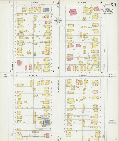 Sanborn Fire Insurance Map from Madison, Dane County, Wisconsin (1902), Sheet #0024 - Complete Map Set gallery image, historic Sanborn map, vintage wall art, Wisconsin Wisconsin