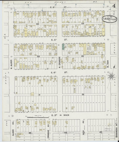 Sanborn Fire Insurance Map from Leadville, Lake County, Colorado (1889), Sheet #0004 - Complete Map Set gallery image, historic Sanborn map, vintage wall art, Colorado Colorado