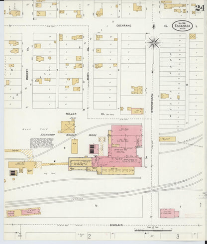Sanborn Fire Insurance Map from Escanaba, Delta County, Michigan (1906), Sheet #0024 - Historic Sanborn Fire Insurance Map Print, vintage old map wall art, antique decor, genealogy gift, Michigan Michigan map