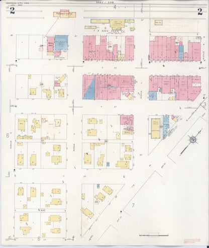Sanborn Fire Insurance Map from Central City, Merrick County, Nebraska (1943), Sheet #0002 - Complete Map Set gallery image, historic Sanborn map, vintage wall art, Nebraska Nebraska