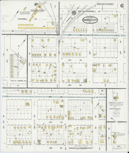 Sanborn Fire Insurance Map from Arkansas City, Desha County, Arkansas (1917), Sheet #0006 - Complete Map Set gallery image, historic Sanborn map, vintage wall art, Arkansas Arkansas