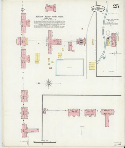 Sanborn Fire Insurance Map from Logansport, Cass County, Indiana (1898), Sheet #0025 - Historic Sanborn Fire Insurance Map Print, vintage old map wall art, antique decor, genealogy gift, Indiana Indiana map