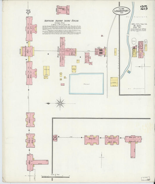 Sanborn Fire Insurance Map from Logansport, Cass County, Indiana (1898), Sheet #0025 - Historic Sanborn Fire Insurance Map Print, vintage old map wall art, antique decor, genealogy gift, Indiana Indiana map