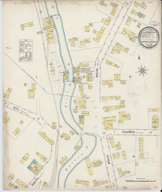 Sanborn Fire Insurance Map from Barton Landing, Orleans County, Vermont (1887), Sheet #0001 - Historic Sanborn Fire Insurance Map Print, vintage old map wall art, antique decor, genealogy gift, Vermont Vermont map
