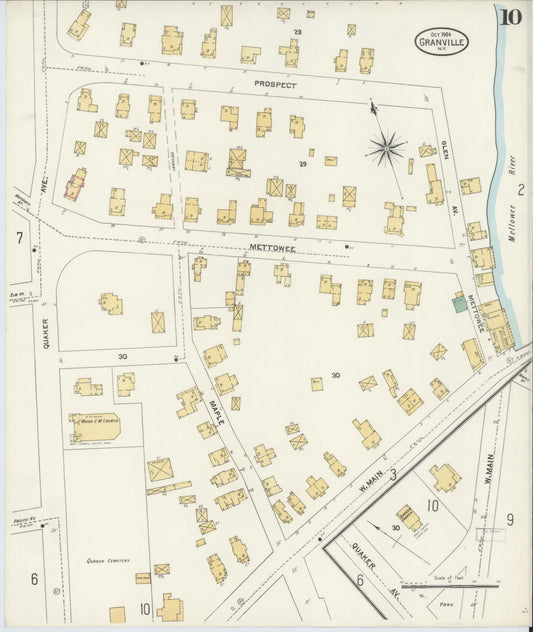 Sanborn Fire Insurance Map from Granville, Washington County, New York (1904), Sheet #0010 - Historic Sanborn Fire Insurance Map Print, vintage old map wall art, antique decor, genealogy gift, New York New York map