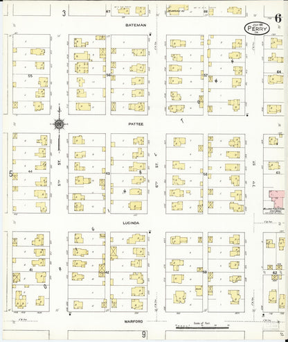 Sanborn Fire Insurance Map from Perry, Dallas County, Iowa (1911), Sheet #0006 - Historic Sanborn Fire Insurance Map Print, vintage old map wall art
