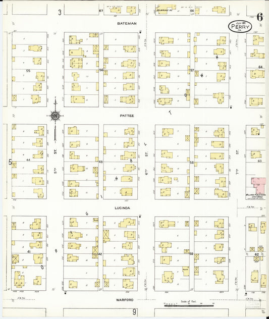 Sanborn Fire Insurance Map from Perry, Dallas County, Iowa (1911), Sheet #0006 - Historic Sanborn Fire Insurance Map Print, vintage old map wall art