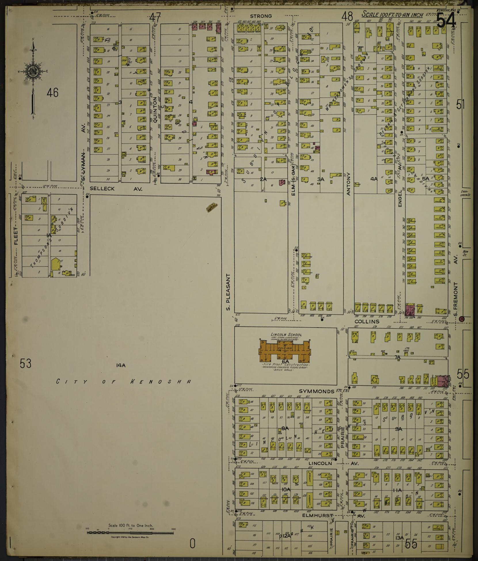 Sanborn Fire Insurance Map from Kenosha, Kenosha County, Wisconsin. (1918), Sheet 58