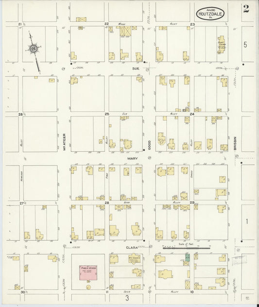 Sanborn Fire Insurance Map from Houtzdale, Clearfield County, Pennsylvania (1910), Sheet #0002 - Historic Sanborn Fire Insurance Map Print, vintage old map wall art, antique decor, genealogy gift, Pennsylvania Pennsylvania map