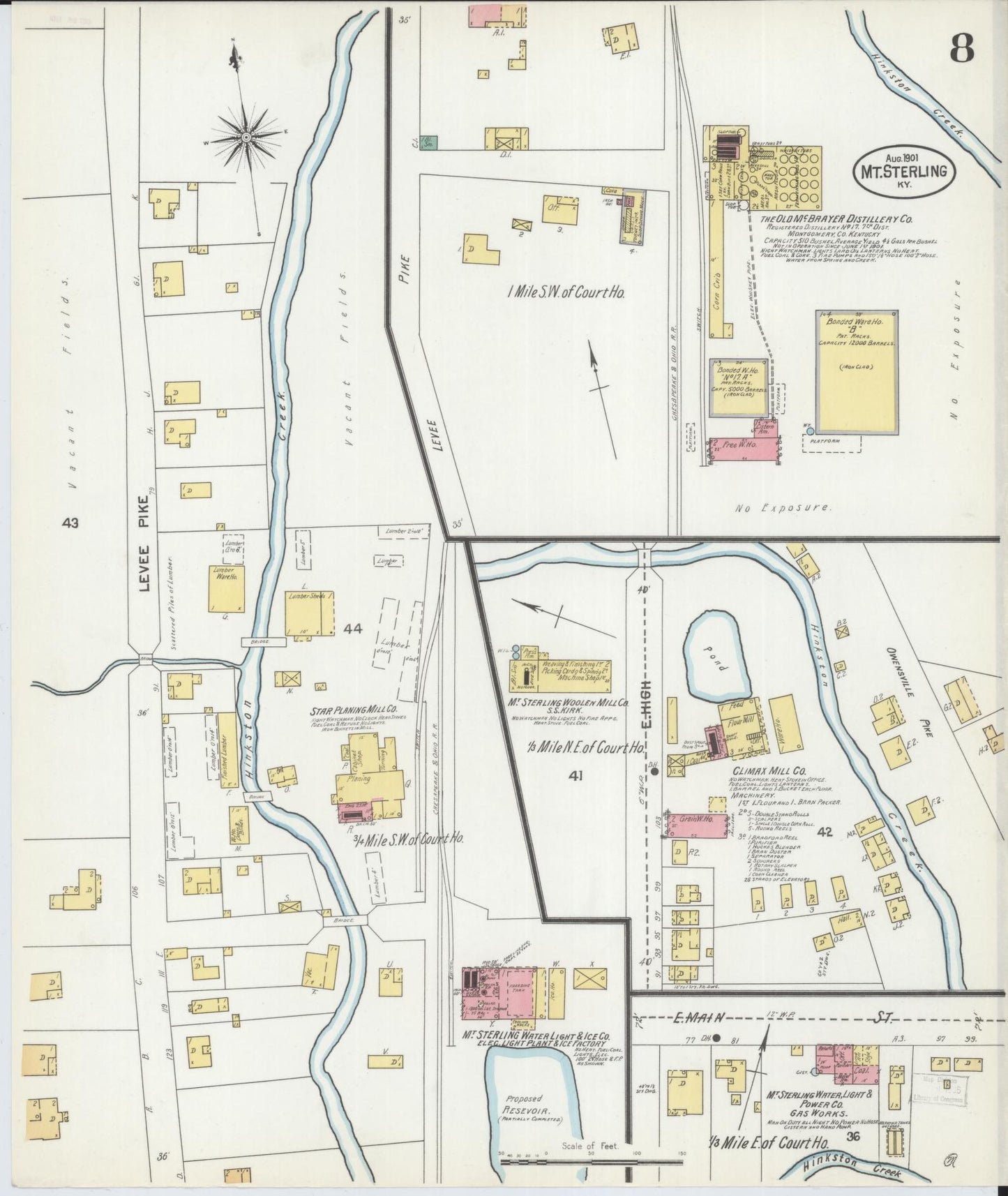 Sanborn Fire Insurance Map from Mount Sterling, Montgomery County, Kentucky (1901), Sheet #0008 - Complete Map Set gallery image, historic Sanborn map, vintage wall art, Kentucky Kentucky