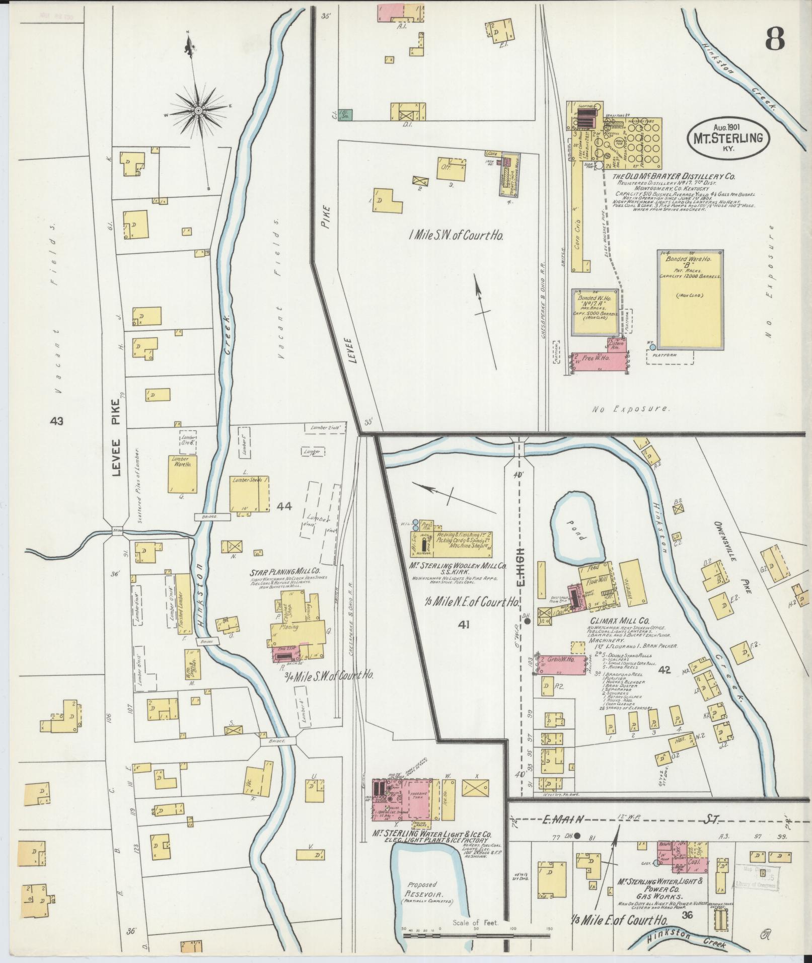 Sanborn Fire Insurance Map from Mount Sterling, Montgomery County, Kentucky (1901), Sheet #0008 - Complete Map Set gallery image, historic Sanborn map, vintage wall art, Kentucky Kentucky