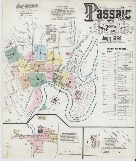 Sanborn Fire Insurance Map from Passaic, Passaic County, New Jersey. (1889) – Historic Sanborn Fire Insurance Map Print