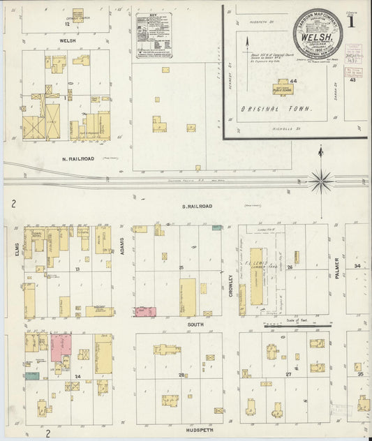 Sanborn Fire Insurance Map from Welsh, Jefferson Davis Parish, Louisiana. (1903) – Historic Sanborn Fire Insurance Map Print