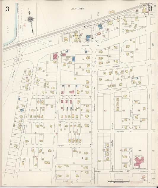 Sanborn Fire Insurance Map from Wantagh, Nassau County, New York (1942), Sheet #0003 - Historic Sanborn Fire Insurance Map Print, vintage old map wall art, antique decor, genealogy gift, New York New York map