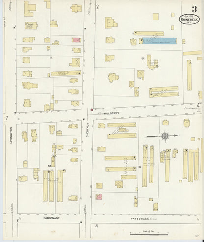 Sanborn Fire Insurance Map from Rhinebeck, Dutchess County, New York (1912), Sheet #0003 - Complete Map Set gallery image, historic Sanborn map, vintage wall art, New York New York