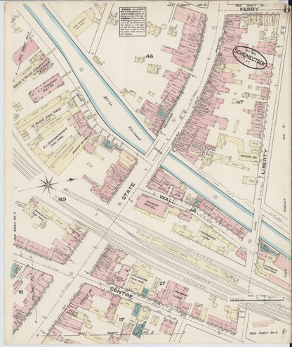 Sanborn Fire Insurance Map from Schenectady, Schenectady County, New York (1884), Sheet #0008 - Complete Map Set gallery image, historic Sanborn map, vintage wall art, New York New York