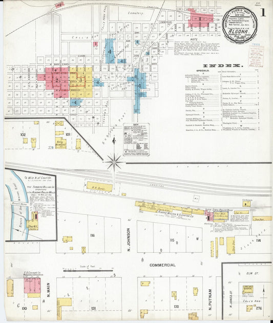Sanborn Fire Insurance Map from Algona, Kossuth County, Iowa (1900), Sheet #0001 - Historic Sanborn Fire Insurance Map Print